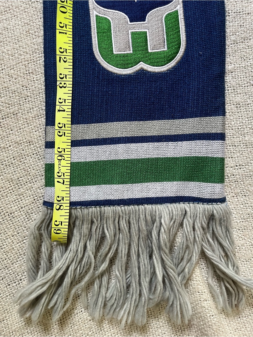 Hartford Whalers Logo Navy, Green & Gray Scarf - Branded Knit - Picture 3 of 8